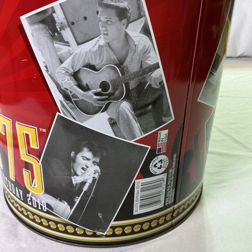 2010 Elvis Presley 75th Birthday Popcorn Tin Empty Collectible Can